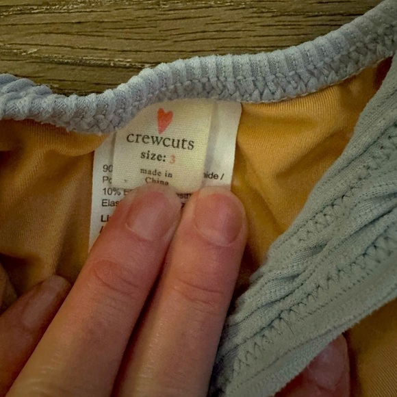 J. Crew Crew Cuts Toddler Girls 3T Light Blue Swimsuit one piece Lace-Up Front - Picture 3 of 5